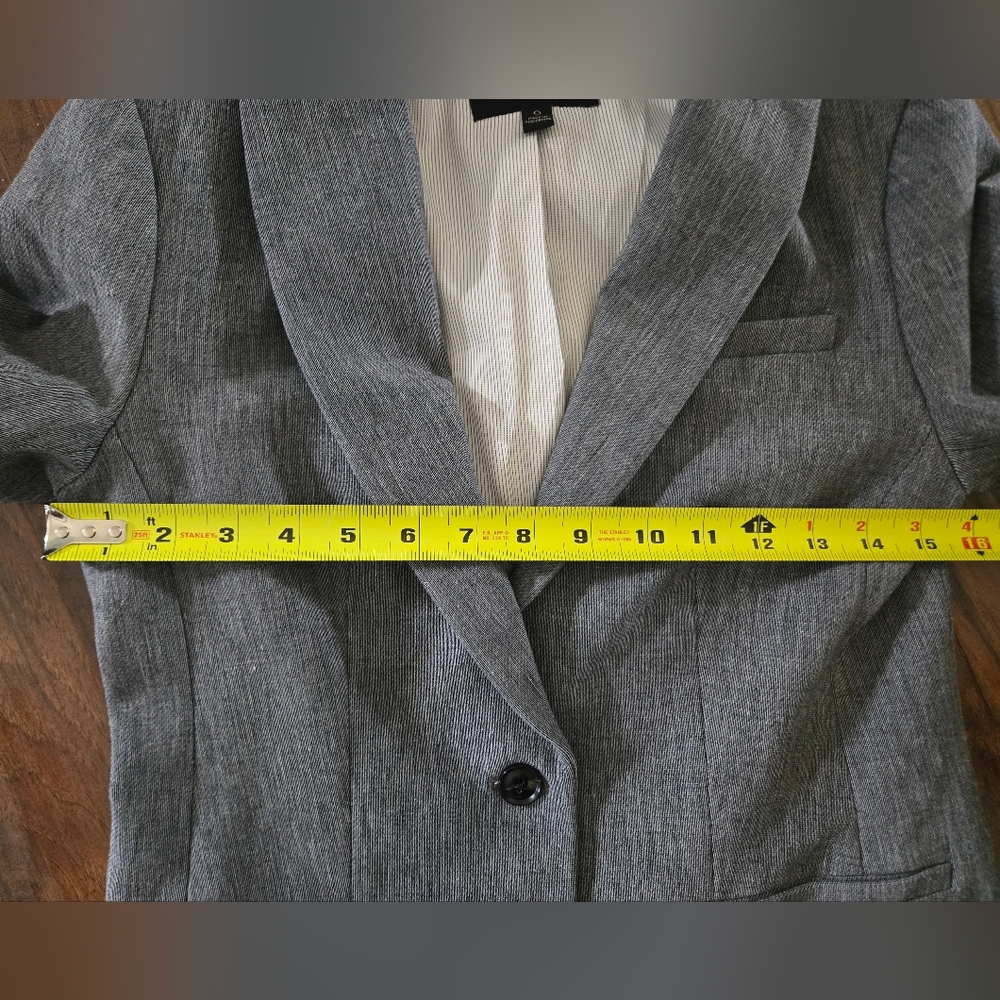 Banana Republic Classic Fit Gray Single Button Blazer Size 0 - Picture 8 of 10